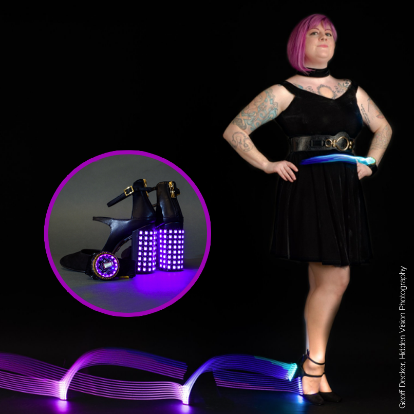 Insta-Hue Heels: Bluetooth Controlled Color Changing Shoes