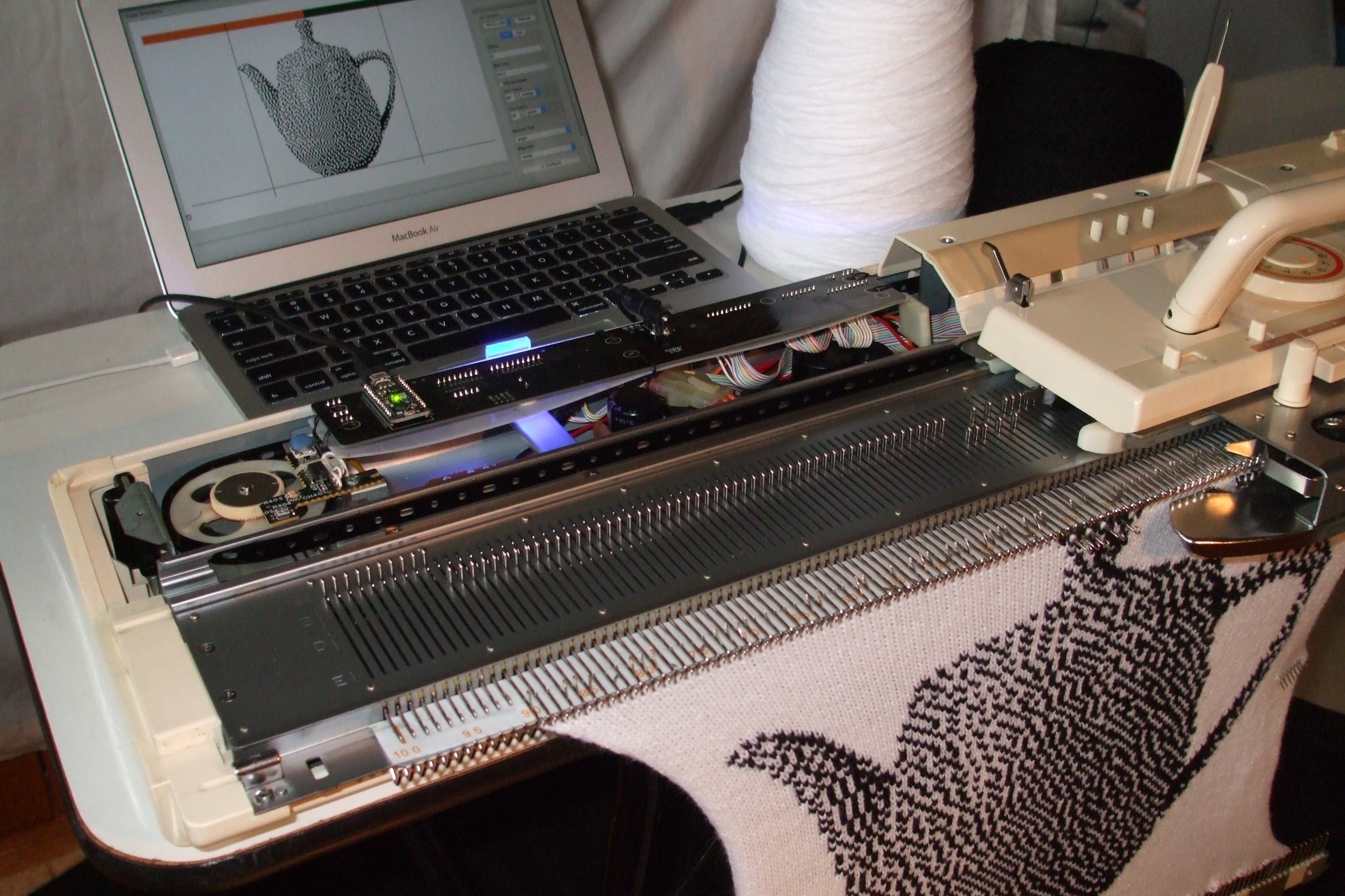 Maker Faire | Machine knitting - punchcards and Arduino hacks