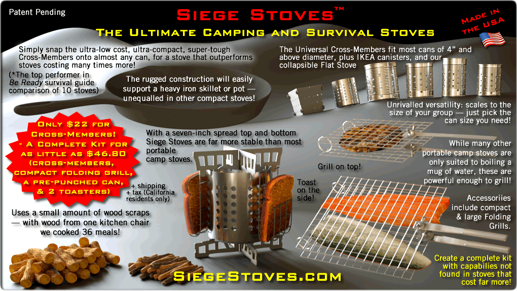 SIEGE X-STOVE — the world's most versatile, high-performance CAMPING & EMERGENCY SURVIVAL STOVE