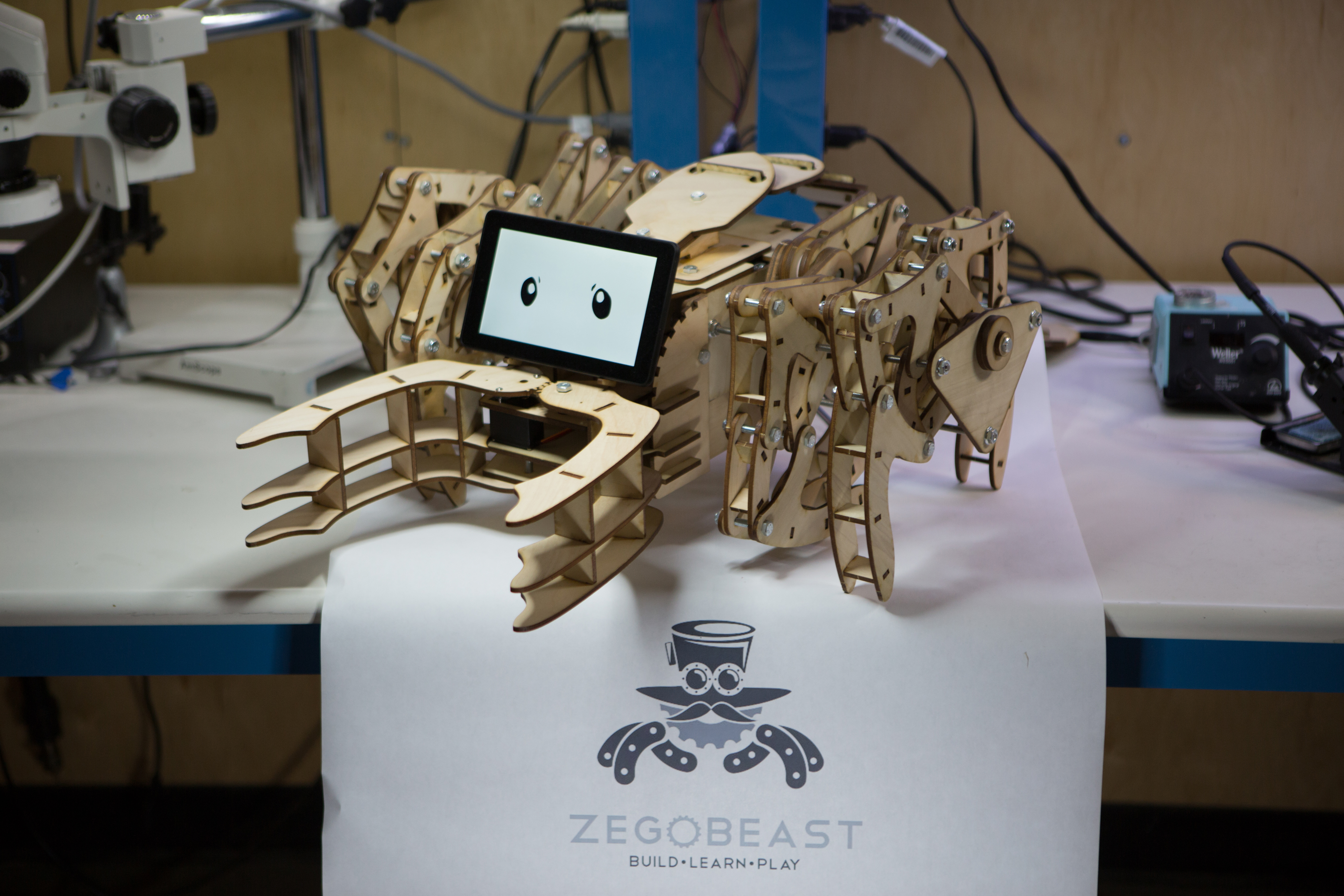 ZeGoBeast - A Wooden Walking Robot for Makers